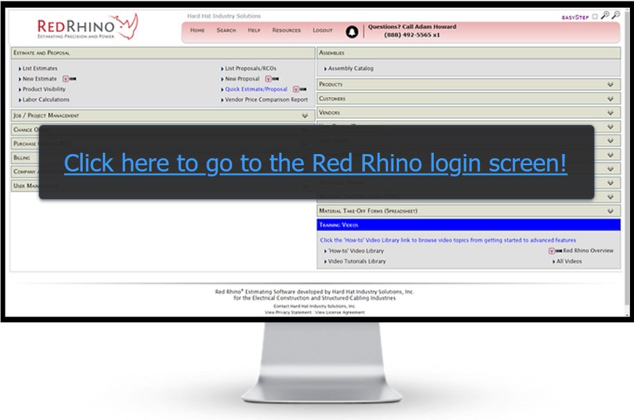 Red Rhino Estimating Software Login